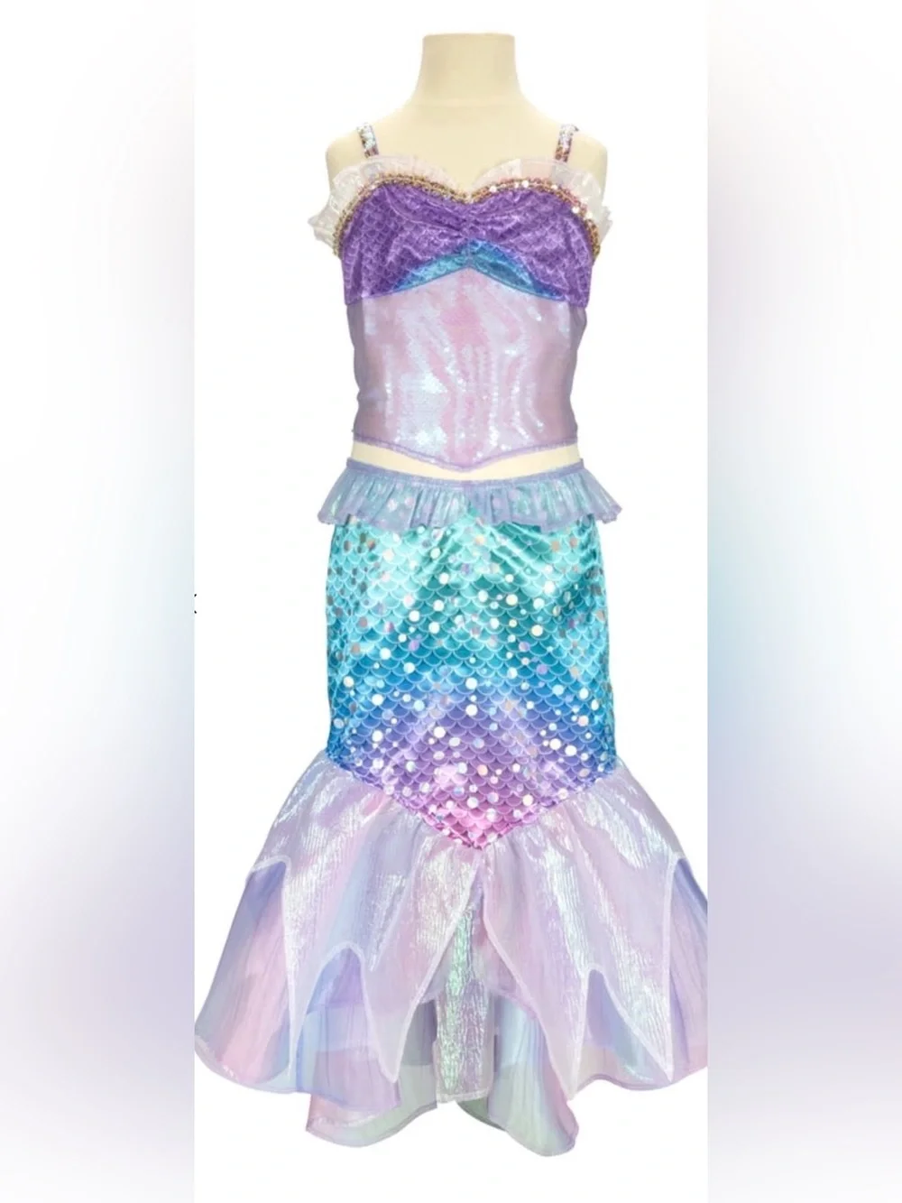 Girls' Purple and Aqua Mermaid Costume Dress - Kids Costume